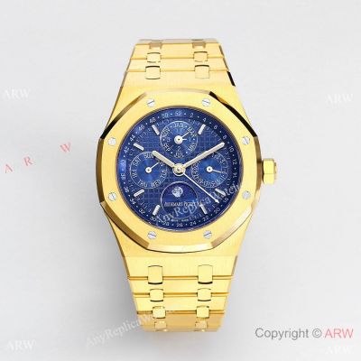 BBR Factory Replica Audemars Piguet Royal Oak Perpetual Calendar Swiss 9015 Watch Yellow Gold-coated Case